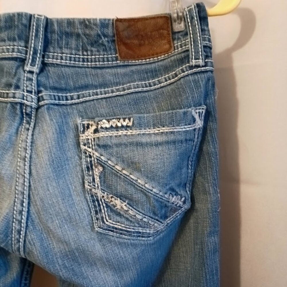 BKE Jeans The Buckle sz 25L Sabrina Slim Boot Designer Denim Dark wash (30x33)